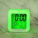 7Colors Change Alarm Clock LED Digital Glowing Bedroom Light Kids Night B7Q7