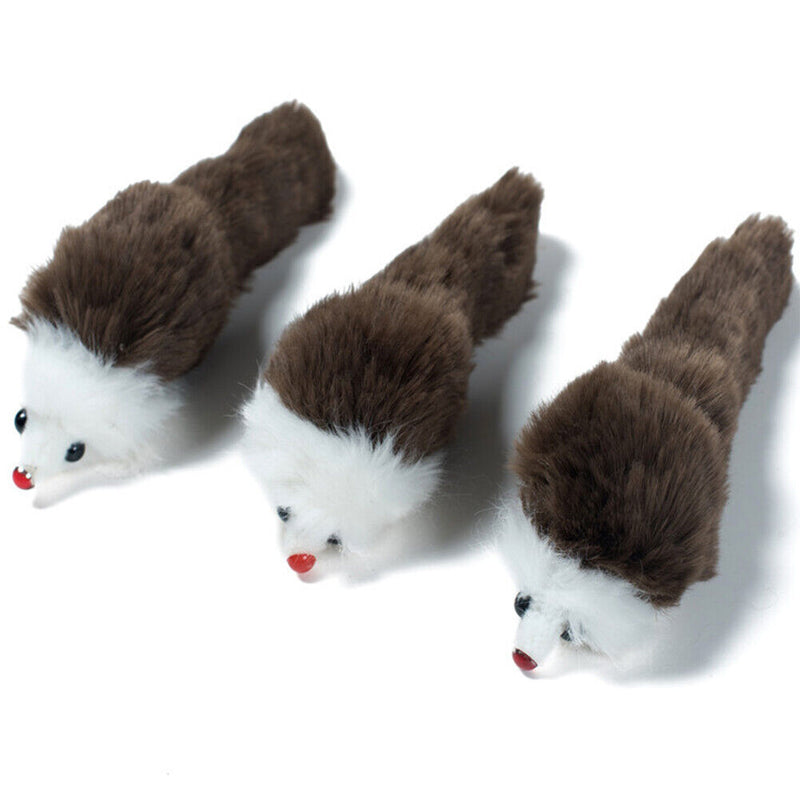 6pcs Pet Cats Toys Plush Simulation Big Mouse Funny Sounding Interactive Toys