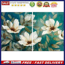 Hand Painted Oil Paint by Numbers DIY White Flower Drawing Wall Decoration Gift