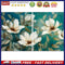 Hand Painted Oil Paint by Numbers DIY White Flower Drawing Wall Decoration Gift