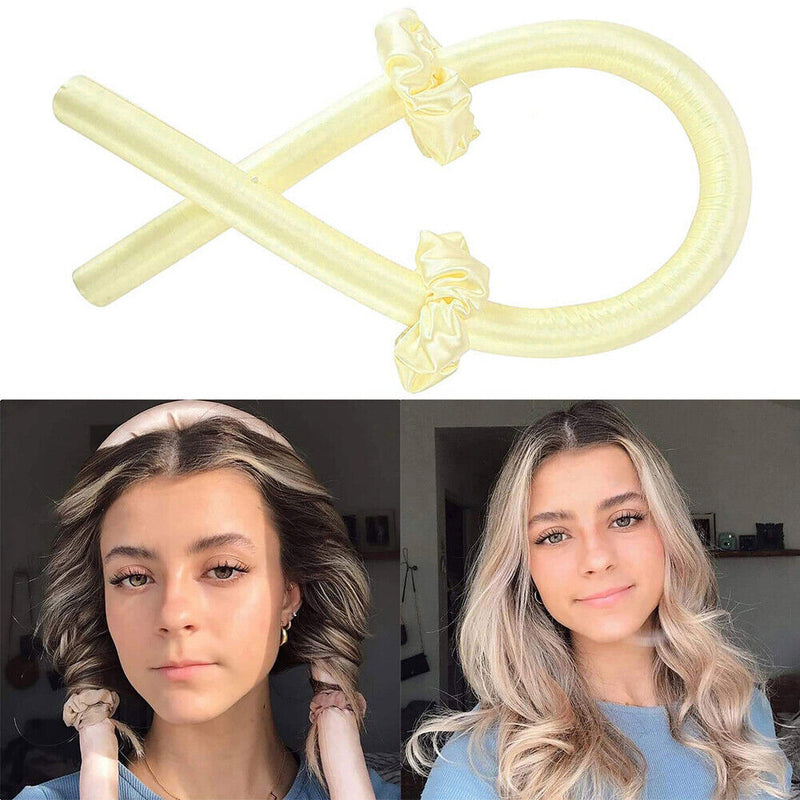 Heatless Curling Rod Foam Sponge Soft Hair Roller Styling Tools (Yellow) Newly