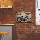 Home Weatherproof Retro Chic Bike Sign Iron Painting Wall Drawing Templates