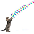 #A Cat Toys Plush Spring Rainbow Wand Retractable Funny Pet Interactive Teaser