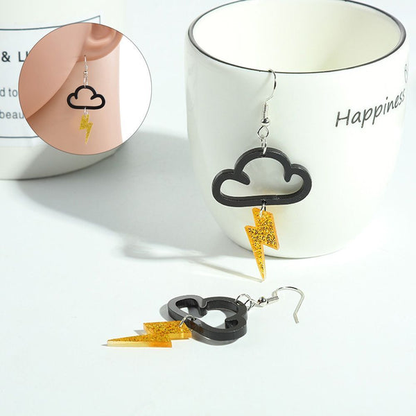 Women Girls Charm Drop Earrings Acrylic Earrings Drop Dangle Cloud Lightning