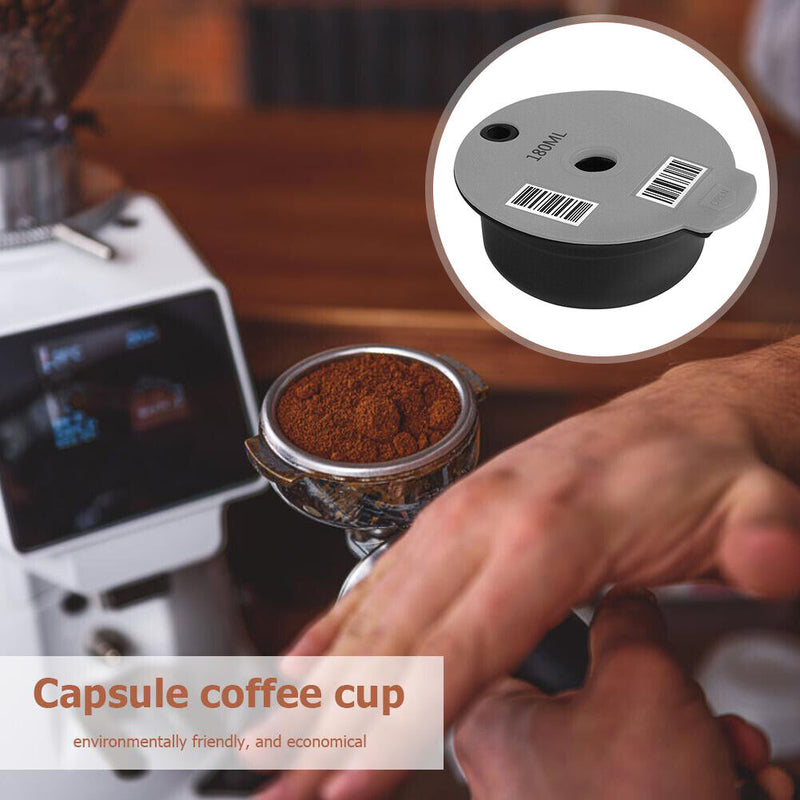 180ml Reusable Coffee Capsule Cups with Spoon Brush for Bosch-s Tassimoo