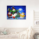 50x40cm 5D DIY Full Round Drill Diamond Painting Snowman Family Home Art Decor