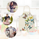 Linen Apron Colorful Butterfly Kitchen Cooking Baking Bibs Household Supplies