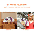 #A Oil Paint Folding Fan By Numbers DIY Butterfly Orchid Painted Art Craft Han