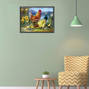 Full Cross Stitch 11CT Cotton Thread DIY Chickens Handmade Stamped Needlework