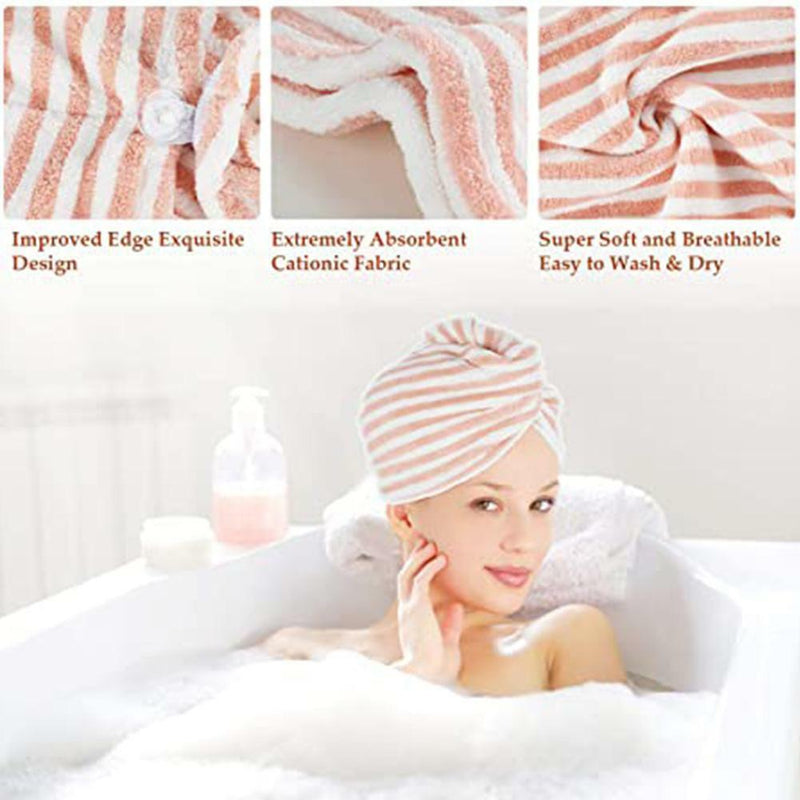 3x Dry Hair Cap Thickened Absorbent Towel Dry Hairs Caps Bath Bath Cap Dry Hairs