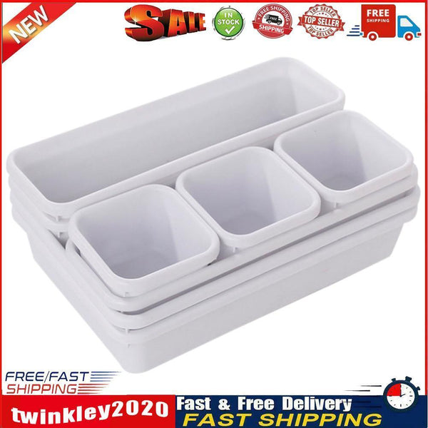 8pcs/set Drawer Organizer Divider Make Up Cosmetics Storage Box (White) Newly