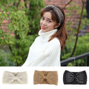 Headwear Winter Turban  Rhinestone Crochet Hair Band  Bead Knit Headband
