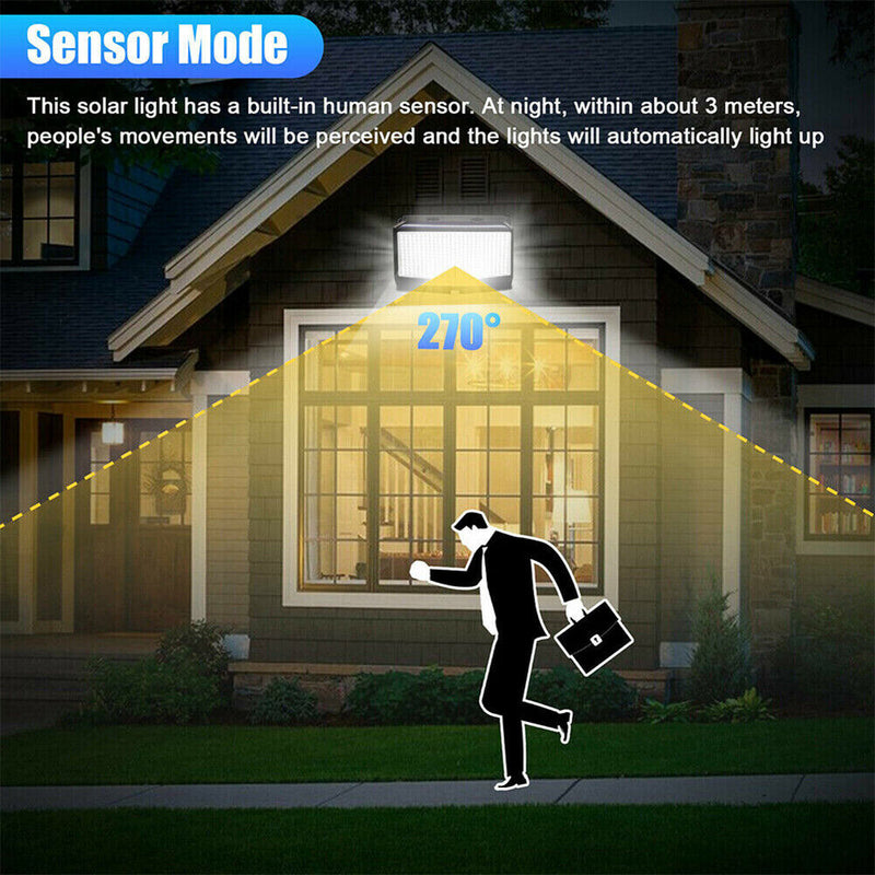 468 Solar Power Waterproof Light Outdoor Motion Sensor Wall Mounted Street Lamp