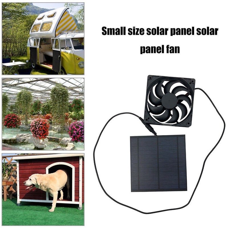 5W 6V Greenhouse Mini Solar Panel Exhaust Fan for Dog Chicken Pet House