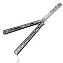 Pro Butterfly Style Hair Comb Folding Practice Workout Brushes Stainless Steel