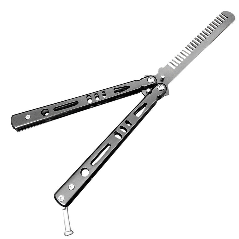 Pro Butterfly Style Hair Comb Folding Practice Workout Brushes Stainless Steel