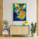11CT Full Cross Stitch Golden Phoenix Stamped DIY Cotton Thread Needlework Craft