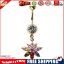 Personalized Flower Delicate Zircon Navel Umbilical Belly Ring (Colorful)