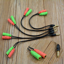 Aux Cable Microphone Earphone 2 Female Headphone Audio Y Splitter to 3.5mm Male