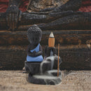 20pcs Incense Cones 1pcs Burner Buddha Waterfall Backflow Stove (Blue) Newly