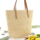 Paper Rope Women Handbags Summer Beach Solid Color Large Capacity Top-handle Bag