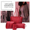 4pcs/Set Lichi Leather Tassels Women Tote Shoulder Clutch Card Bags (Red)