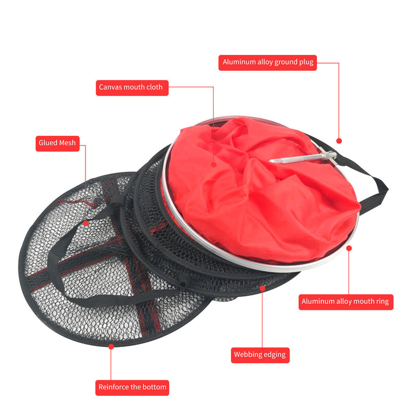 Aluminum Fishing Net Cage Foldable Floating Wire Fish Basket (35cmx2m) Newly