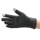 Women Touch Screen Winter Warm Weaved Knit Lace Gloves (Gray)