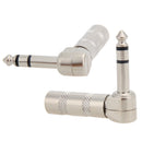 2pcs Right Angle Male Stereo Phone Plug Guitar Cable Audio Connector