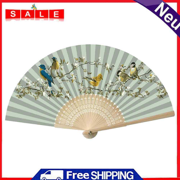 Bird Folding Fans DIY Painting By Numbers Fans Art Home Decor for Gifts