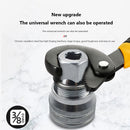 10-19mm Universal Adjustable Manual Socket Wrench Set Ratchet Spanner Adapt