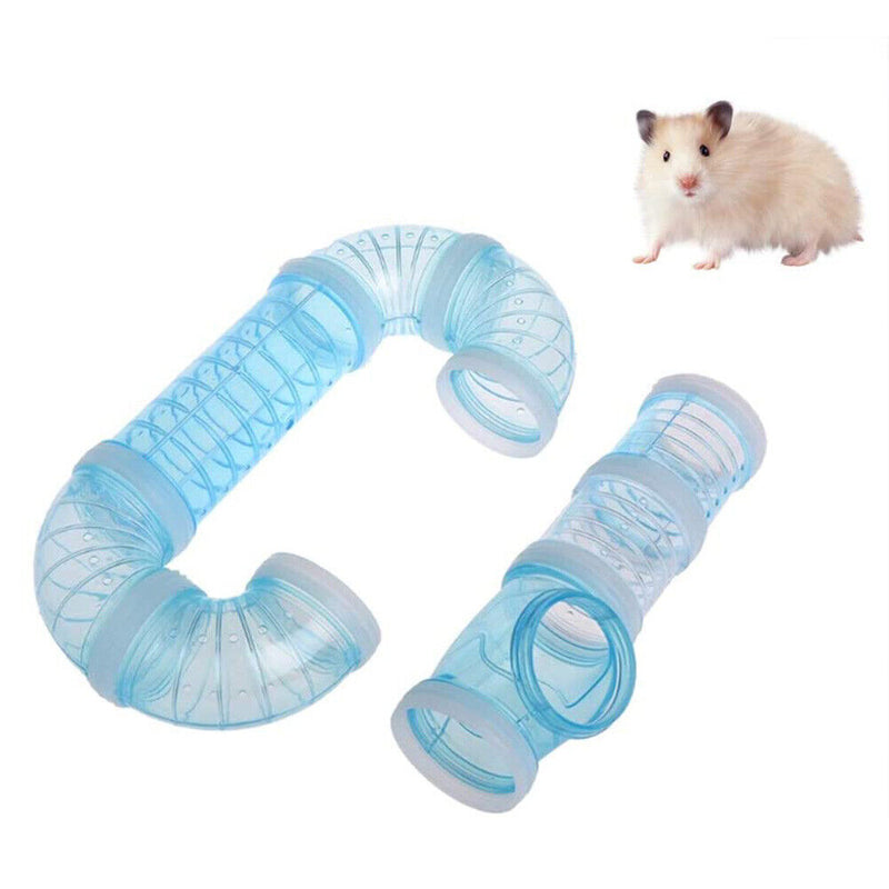 8pcs Hamster Tunnel Assembly Pipe Set External Small Pet Pipeline (Blue) Newly