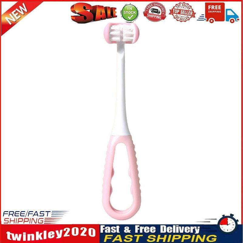 3 Sided Silicone Safety Teeth Brush Oral Dental Clean Toothbrush (Pink) Newly