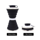 500mL Collapsible Soft Kettle Outdoor Silicone Water Bottle (Black+White) Newly