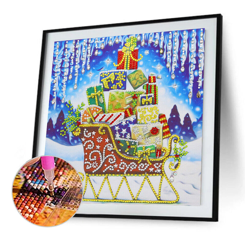 5D DIY Special Shaped Diamond Painting Sleigh Cross Stitch Mosaic Craft Kit