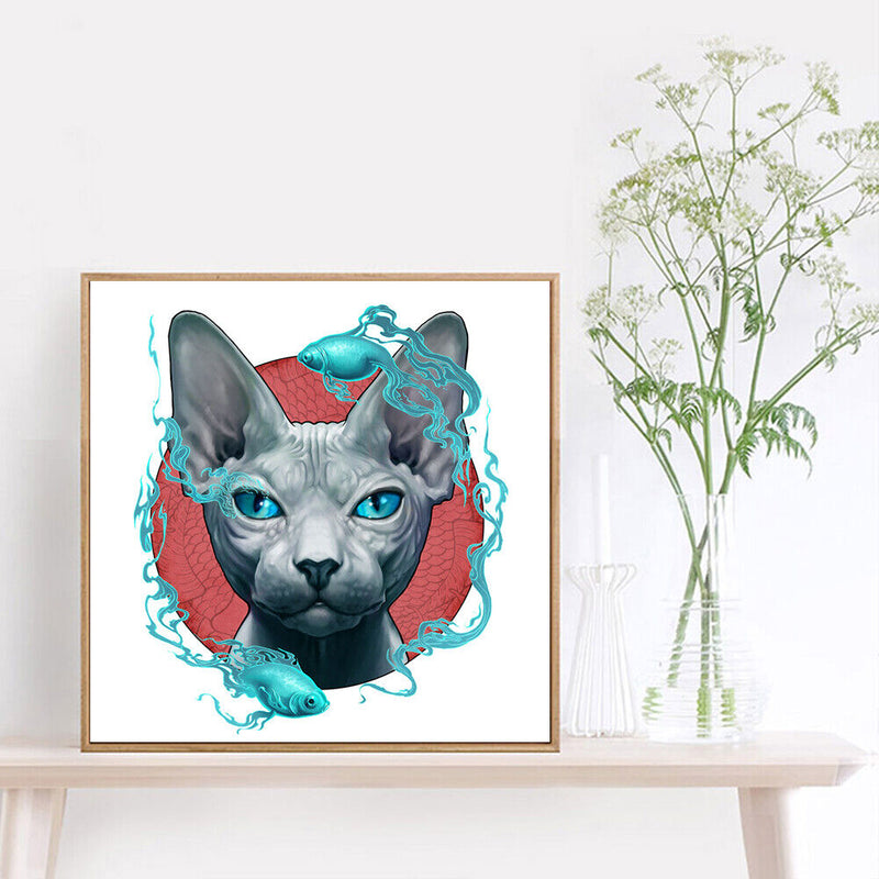 5D Diamond Painting Hairless Cat Full Round Drill Mosaic DIY Rhinestone Arts
