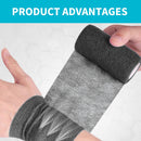 Self Adhesive Elastic Bandage Sports Wrist Protector Tape (Black 10cmx4.5m)