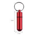 Portable Aluminum Pill Bottle Box Case Waterproof Tablets Drug Holder Keychain