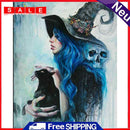 Witch Holding Cat Oil Paint By Numbers DIY Acrylic Painting on Canvas Crafts Kit