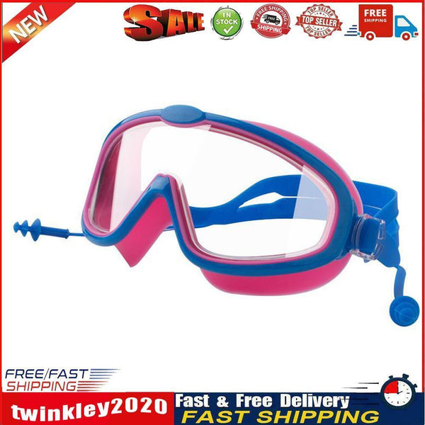 Children Swimming Goggles w/ Earbuds Anti Fog Swimming Glasses (Rose Red) Newly