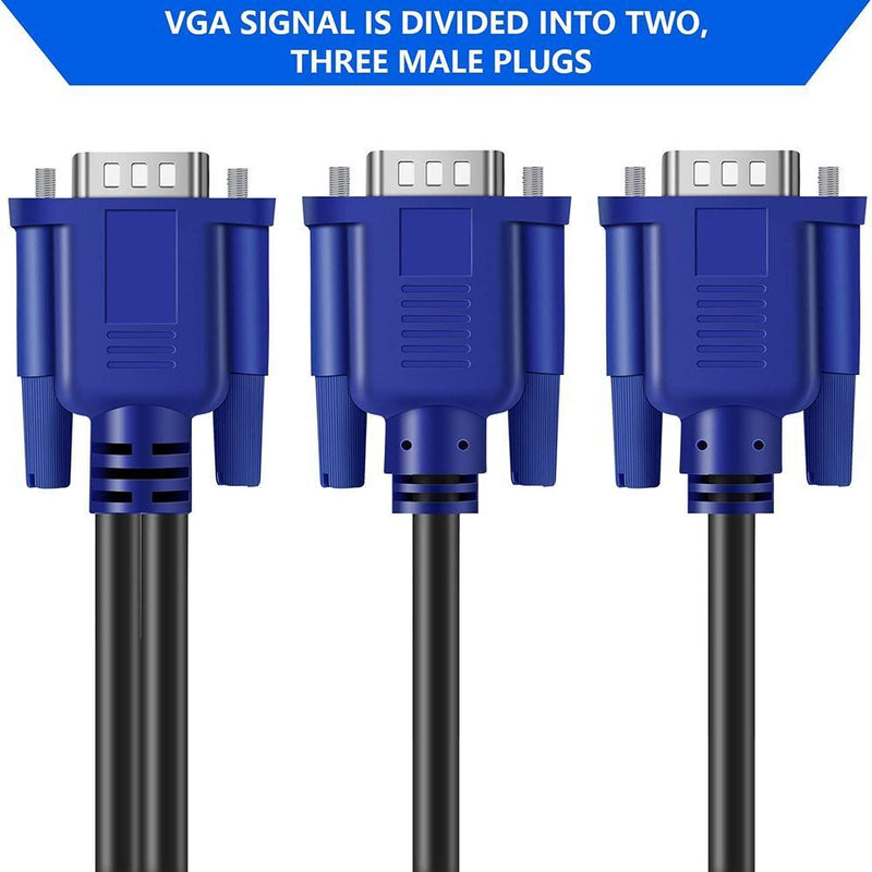 Duplication Full HD 1080P Dual Monitor Y Adapter VGA Splitter Cable Video Cord
