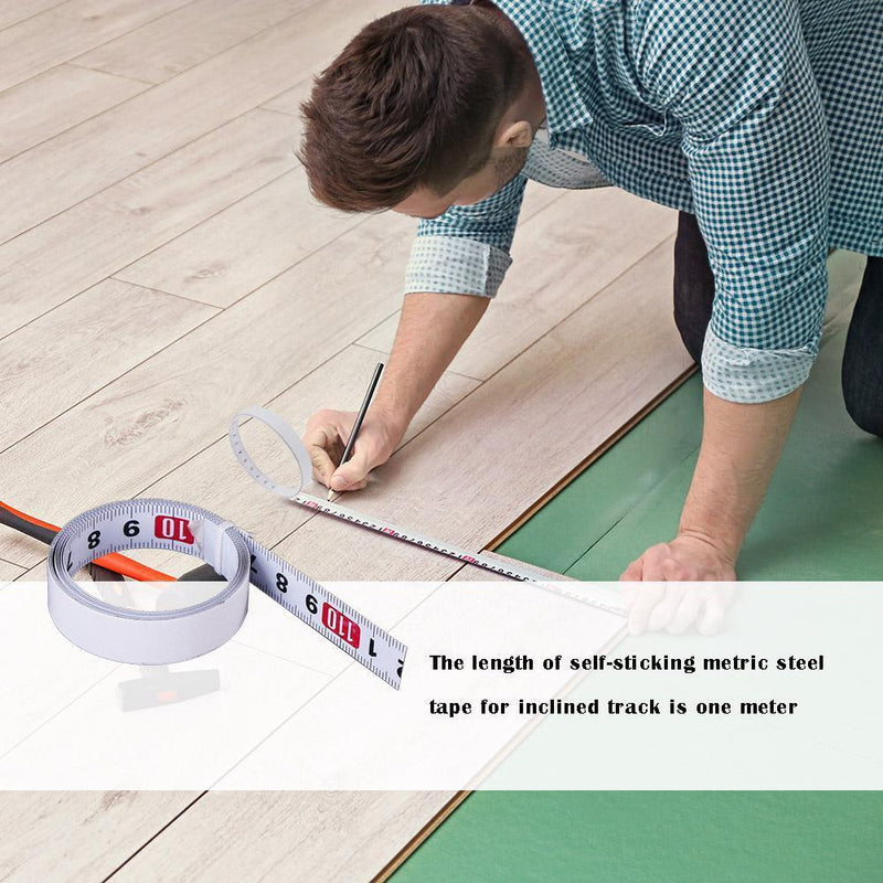 5pcs Stainless Steel Miter Track Tape Self Adhesive Metric Ruler R2L White