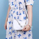 Fashion Ladies PU Leather Solid Color Underarm Bag Retro Butterfly Chain Purse