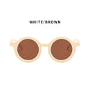 Summer Kids Girl Boy Sunglasses Children Round Sun Glasses UV400 (Beige) Newly