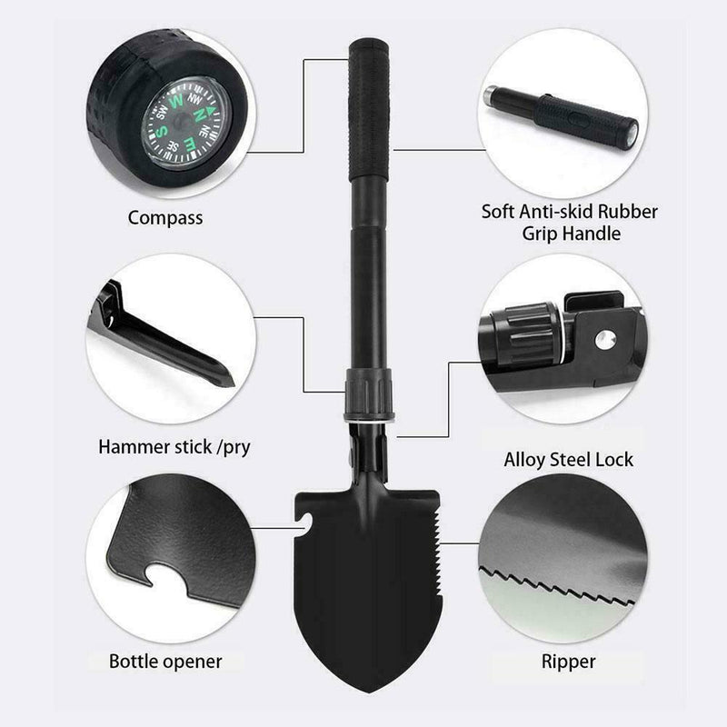 Military Portable Folding Shovel Survival Spade Outdoor Tools For Camping Y9J0