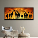 Giraffes at Sunset Oil Paint By Numbers Kits DIY Handpainted on Canvas Art