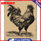 Frameless Oil Paint By Numbers DIY Rooster Picture Craft for Home Living Room