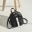 Women Preppy Style Contrast Color PU Leather Mini Messenger Bag Handbag Knapsack