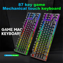 K16 87 Keys RGB Mechanical Gaming Keyboard Wired Backlit for Gamer PC Laptop