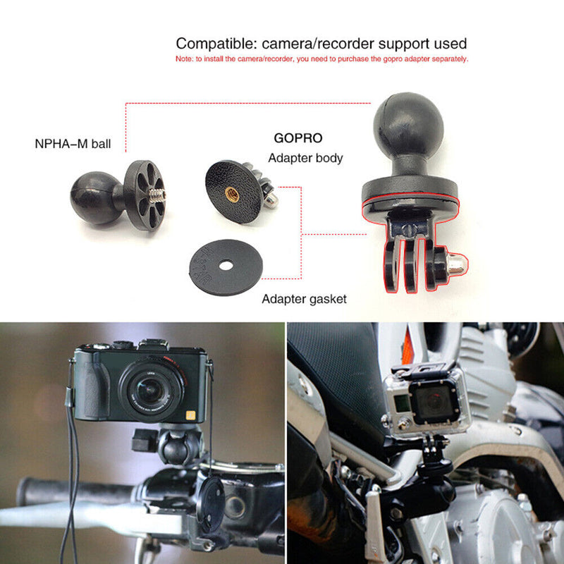 1 inch Ball Adapter with 1/4 inch Threaded Bolt Stud for Action Cameras Phones